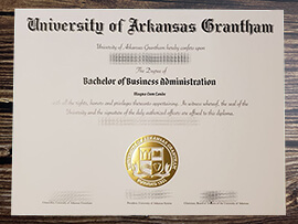 Fake University of Arkansas Grantham diploma.