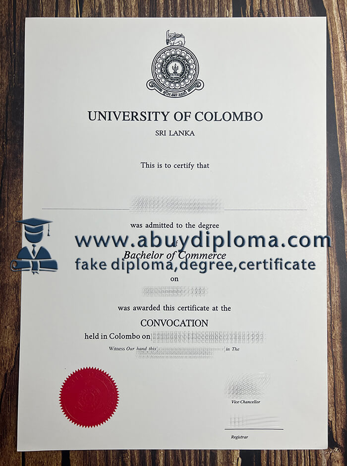 Buy University of Colombo fake diploma.