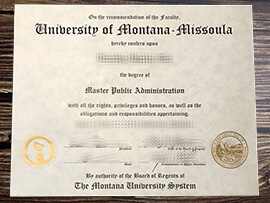 Fake University of Montana diploma online.