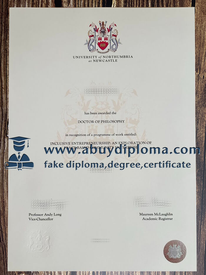 Buy University of Northumbria fake diploma.