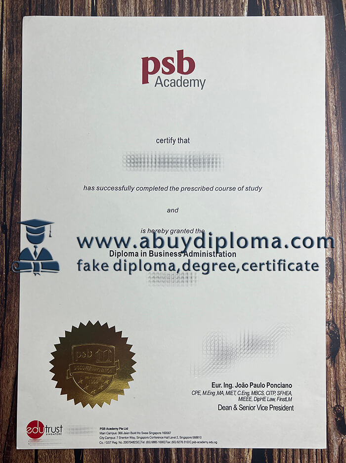 Buy PSB Academy fake diploma online.