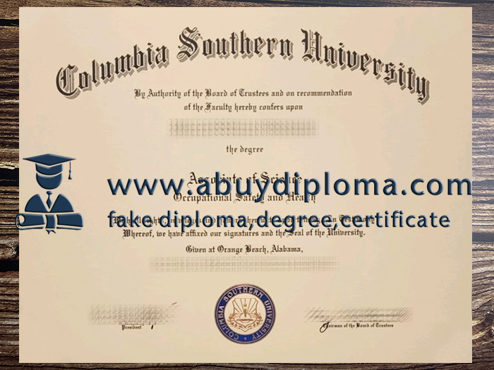 Buy Columbia Southern University fake diploma.