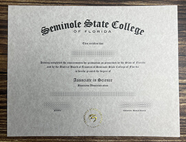 Fake Seminole State College of Florida diploma.