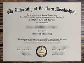 Fake USM diploma online. Make University of Southern Mississippi degree.