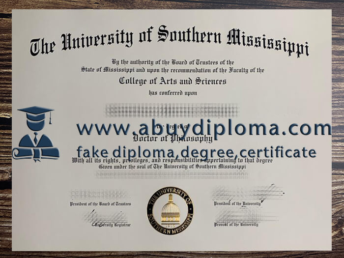Buy University of Southern Mississippi fake diploma.