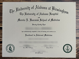Fake University of Alabama at Birmingham School of Medicine diploma.
