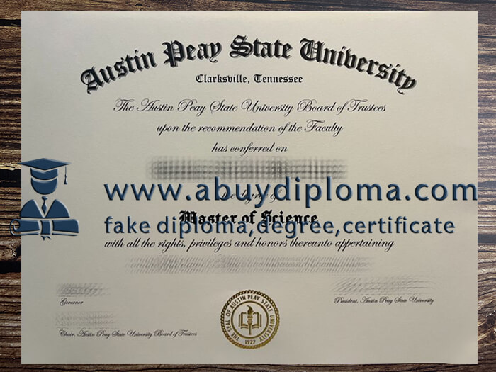Buy Austin Peay State University fake diploma, Fake APSU degree online.