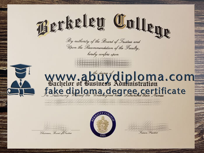 Fake Berkeley College diploma online.