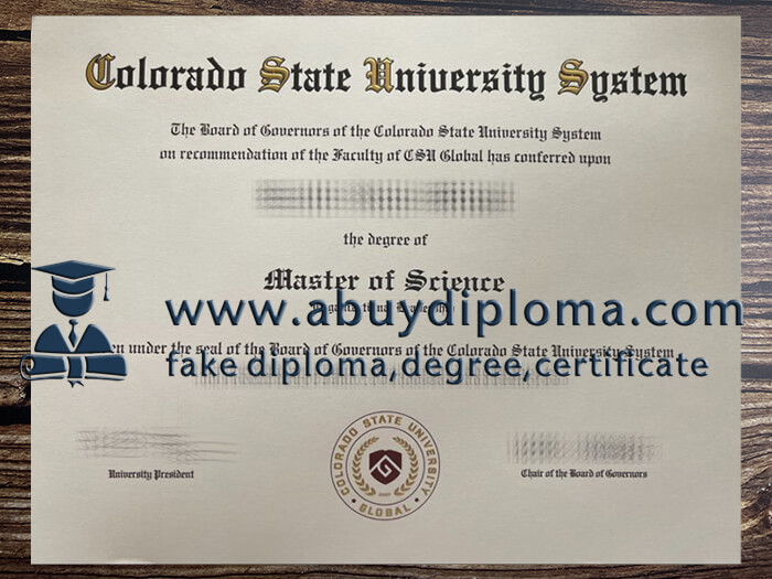 Buy Colorado State University System fake diploma online.