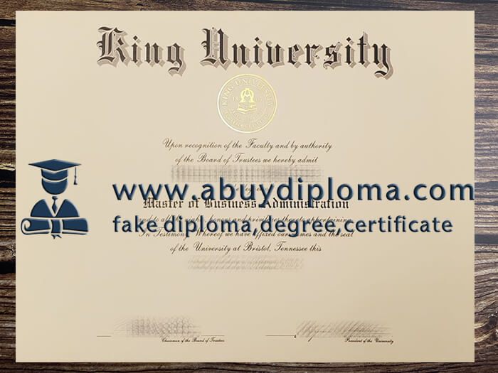 Buy King University fake diploma online, Fake King University certificate.