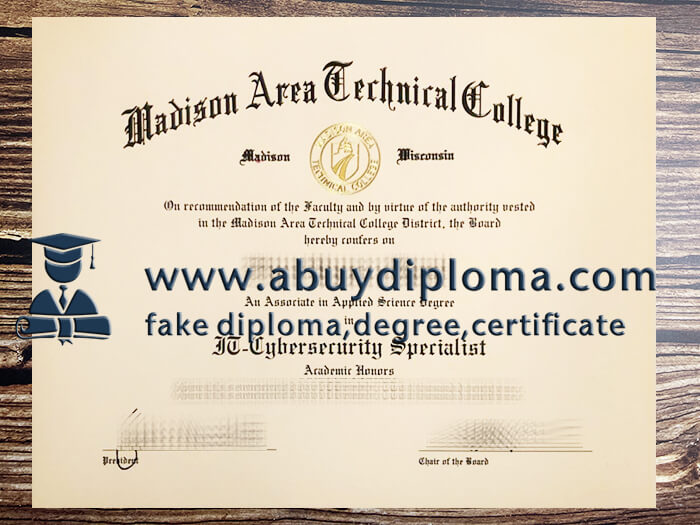 Fake Madison Area Technical College diploma.