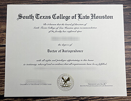 Fake STCL diploma online, Buy South Texas College of Law Houston fake degree.