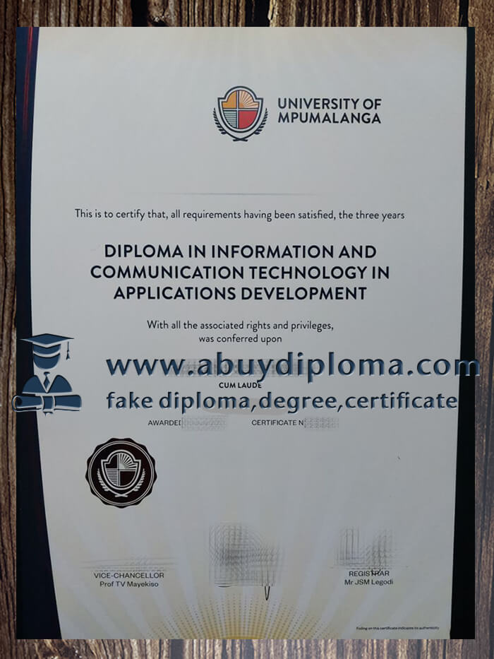 Buy University of Mpumalanga fake diploma, Fake University of Mpumalanga certificate.
