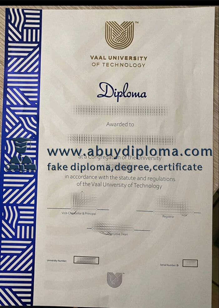 Buy Vaal University of Technology fake diploma, Fake VUT certificate online.