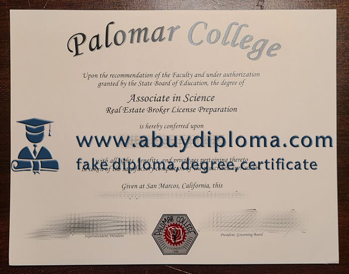 Buy Palomar College fake diploma online. Make Palomar College degree online.