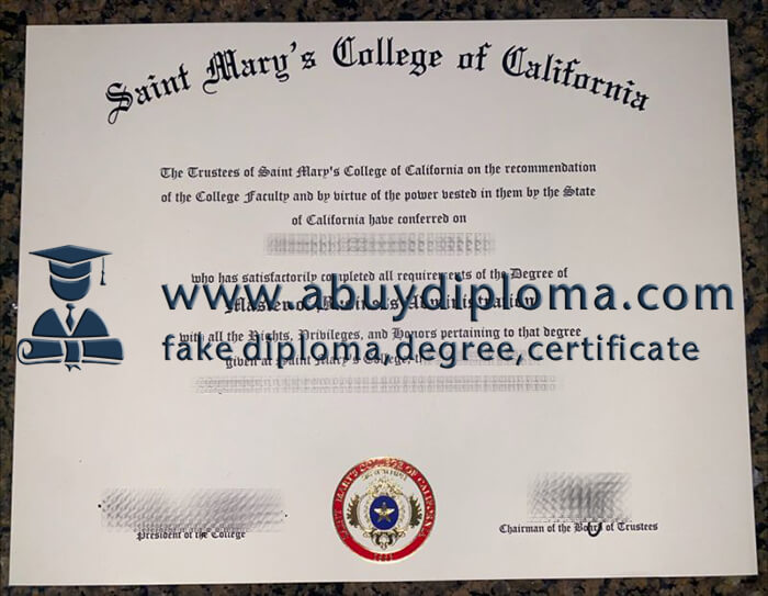 Buy Saint Mary's College of California fake diploma.