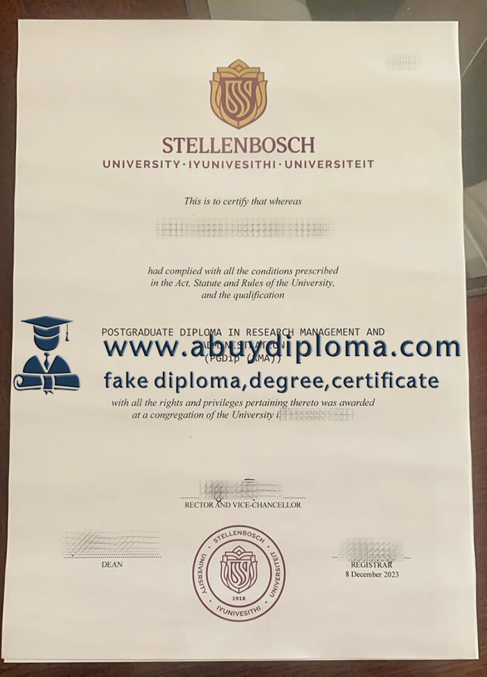 Buy Stellenbosch University fake diploma online.