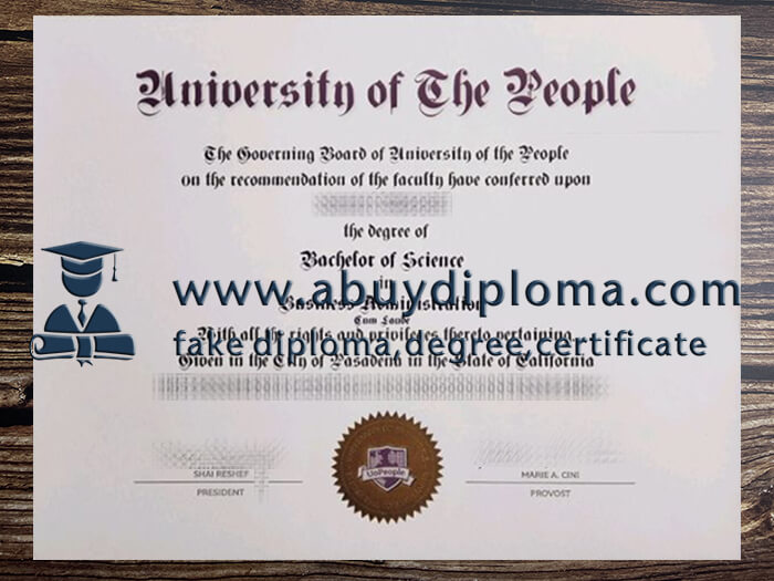 Buy University of The People fake diploma.