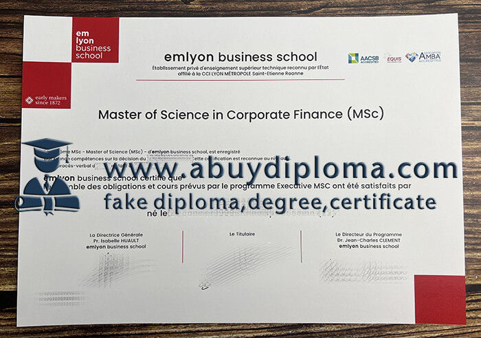 Buy Emlyon Business School fake diploma online.