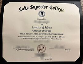 Fake Lake Superior College diploma.