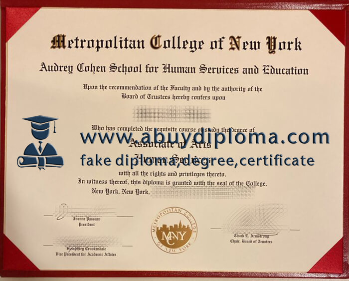 Buy Metropolitan College of New York fake diploma.