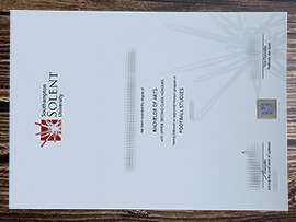Fake Southampton Solent University diploma.
