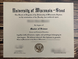 Get University of Wisconsin-Stout fake diploma online. Fake UW-Stout certificate.