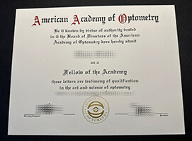 Get American Academy of Optometry fake diploma.