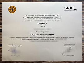 Fake Comillas Pontifical University diploma.