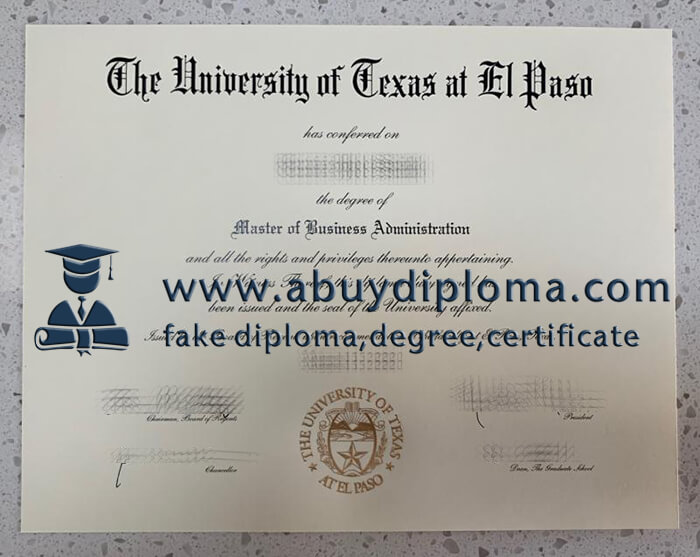 Buy University of Texas at El Paso fake diploma online.