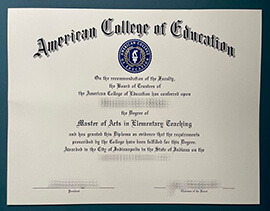 Order American College of Education fake diploma.