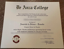 Fake De Anza College diploma.