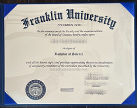 Fake Franklin University diploma.