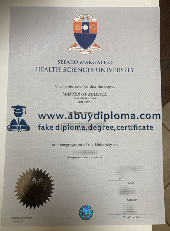 Buy Sefako Makgatho Health Sciences University fake diploma.